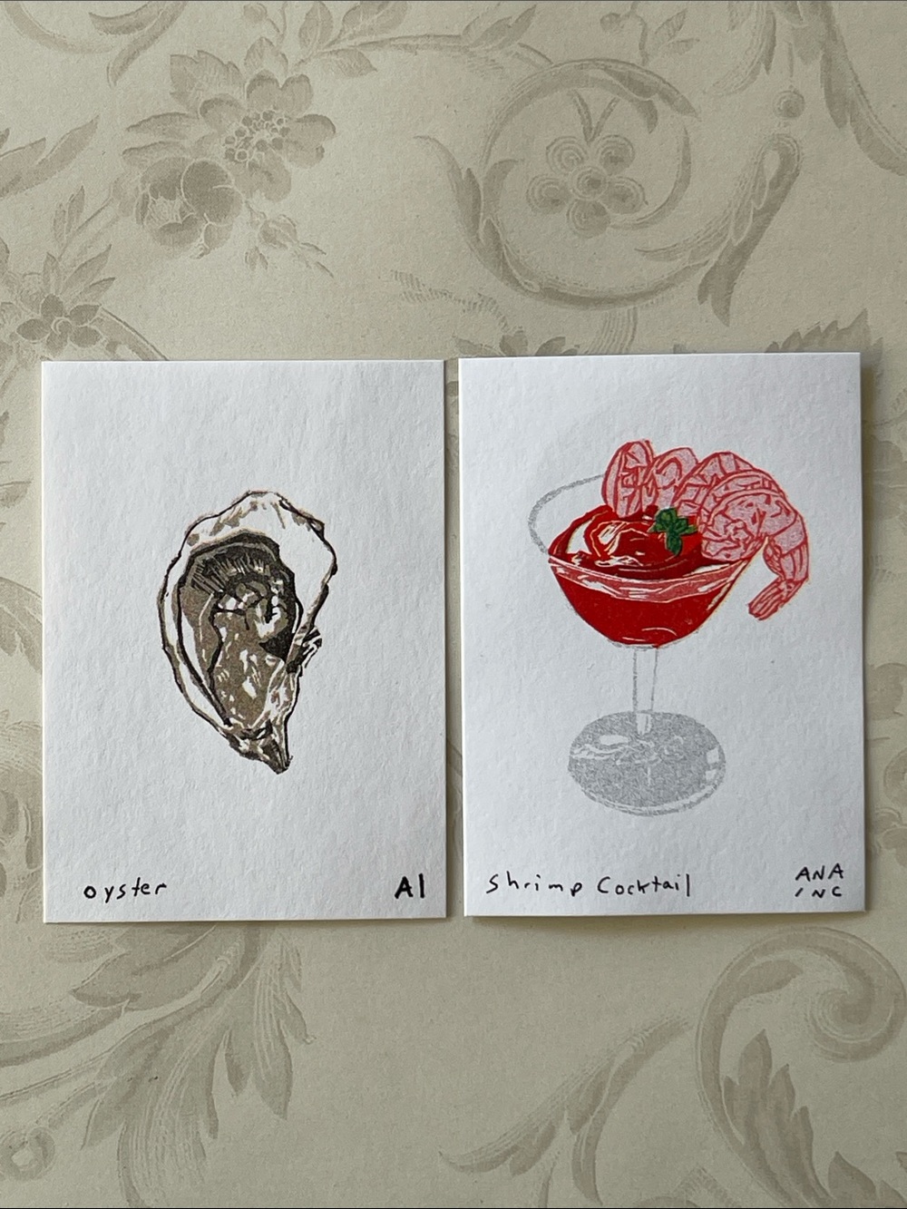 Anastasia Inciardi Shrimp Cocktail & Oyster Mini Prints